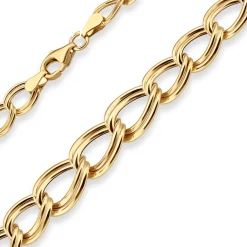 Zwillingspanzerkette Goldkette Collier Halskette aus 585 Gold Gelbgold 45cm